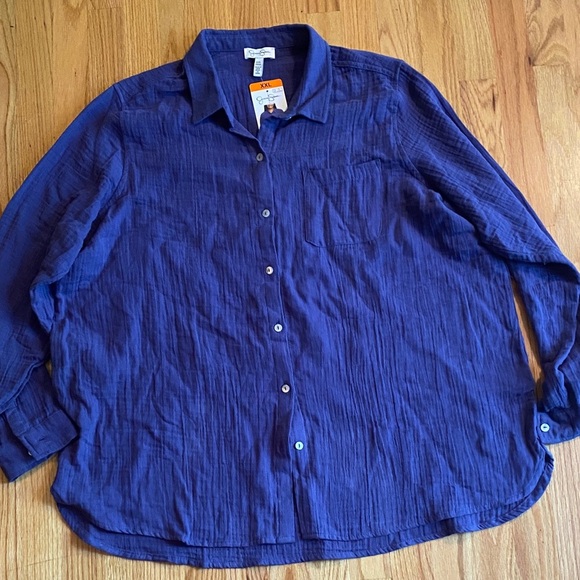 Jessica Simpson Women's Purple Button-Down Shirt NWT - Picture 3 of 3